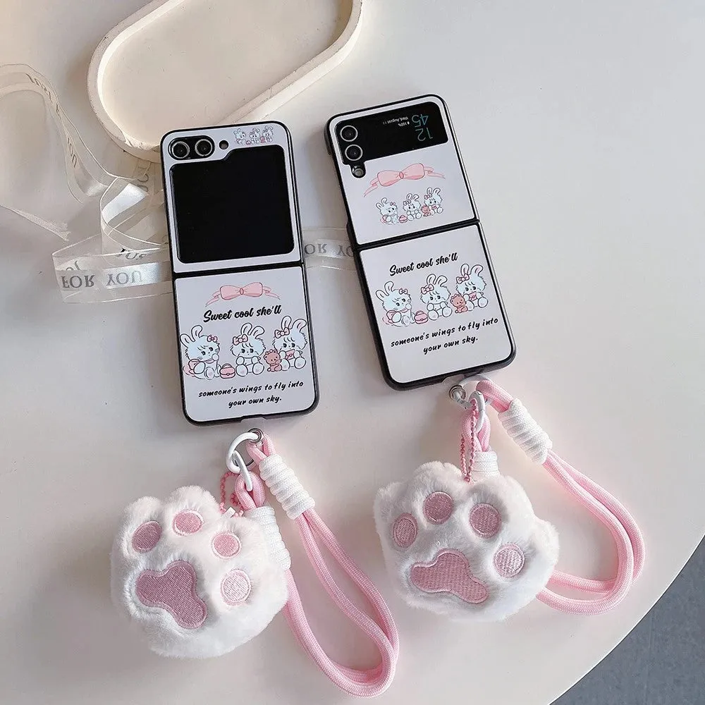 Cute Bunny Phone Case with Pendant For Samsung