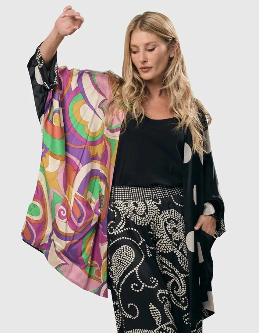 Festival Dot Open Kimono Jacket, Multi