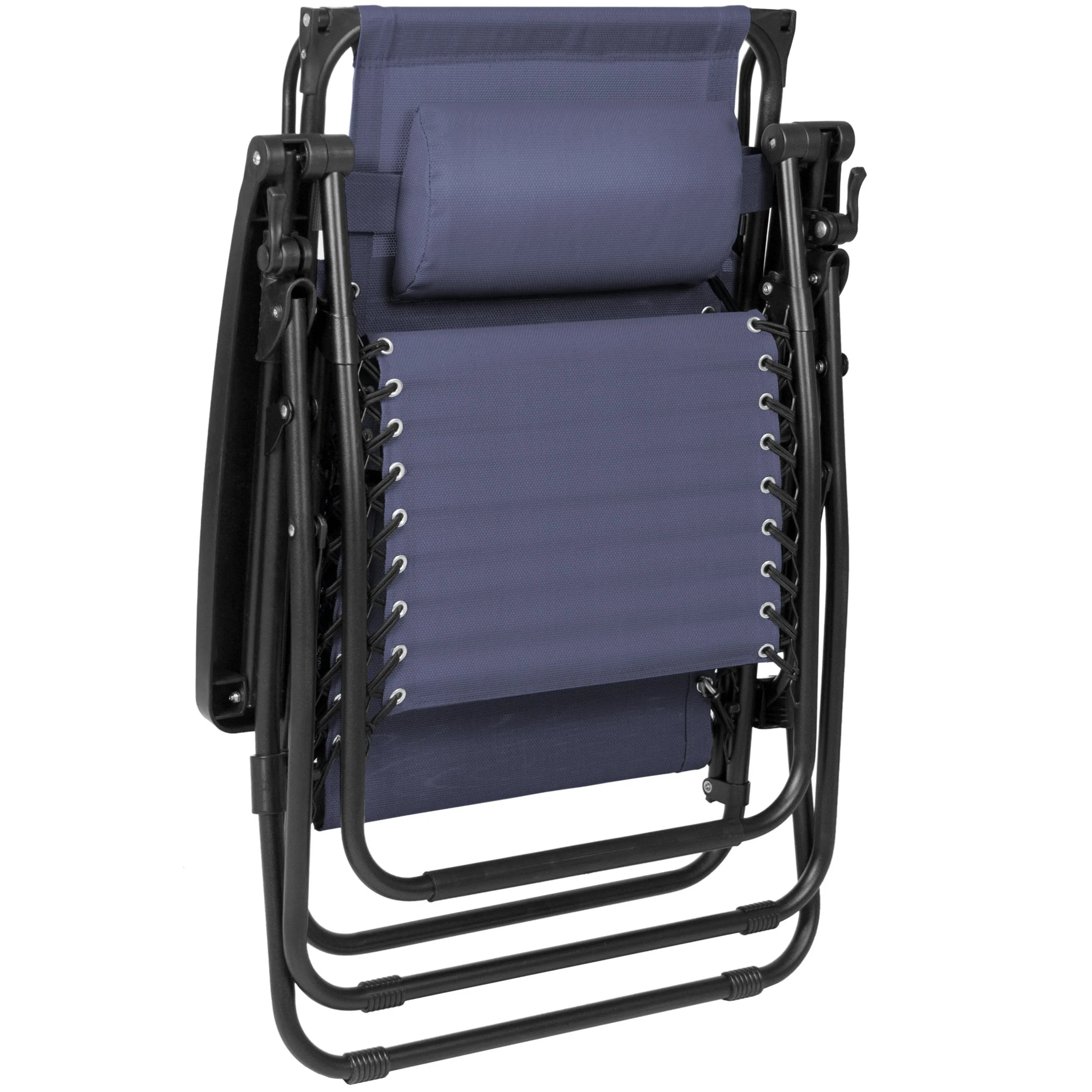 Folding Zero Gravity Recliner Lounge Chair w/ Canopy, Cup Holder