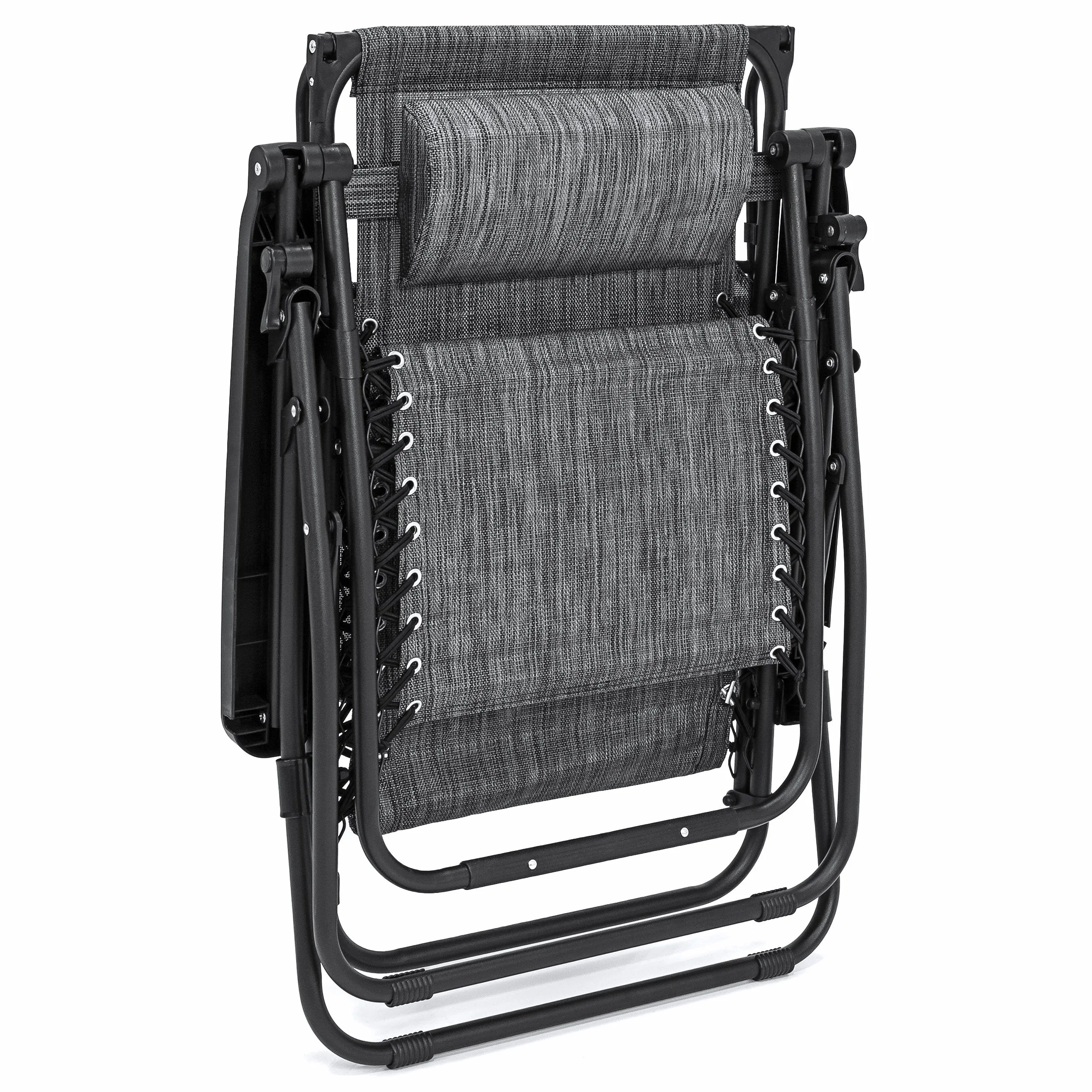 Folding Zero Gravity Recliner Lounge Chair w/ Canopy, Cup Holder