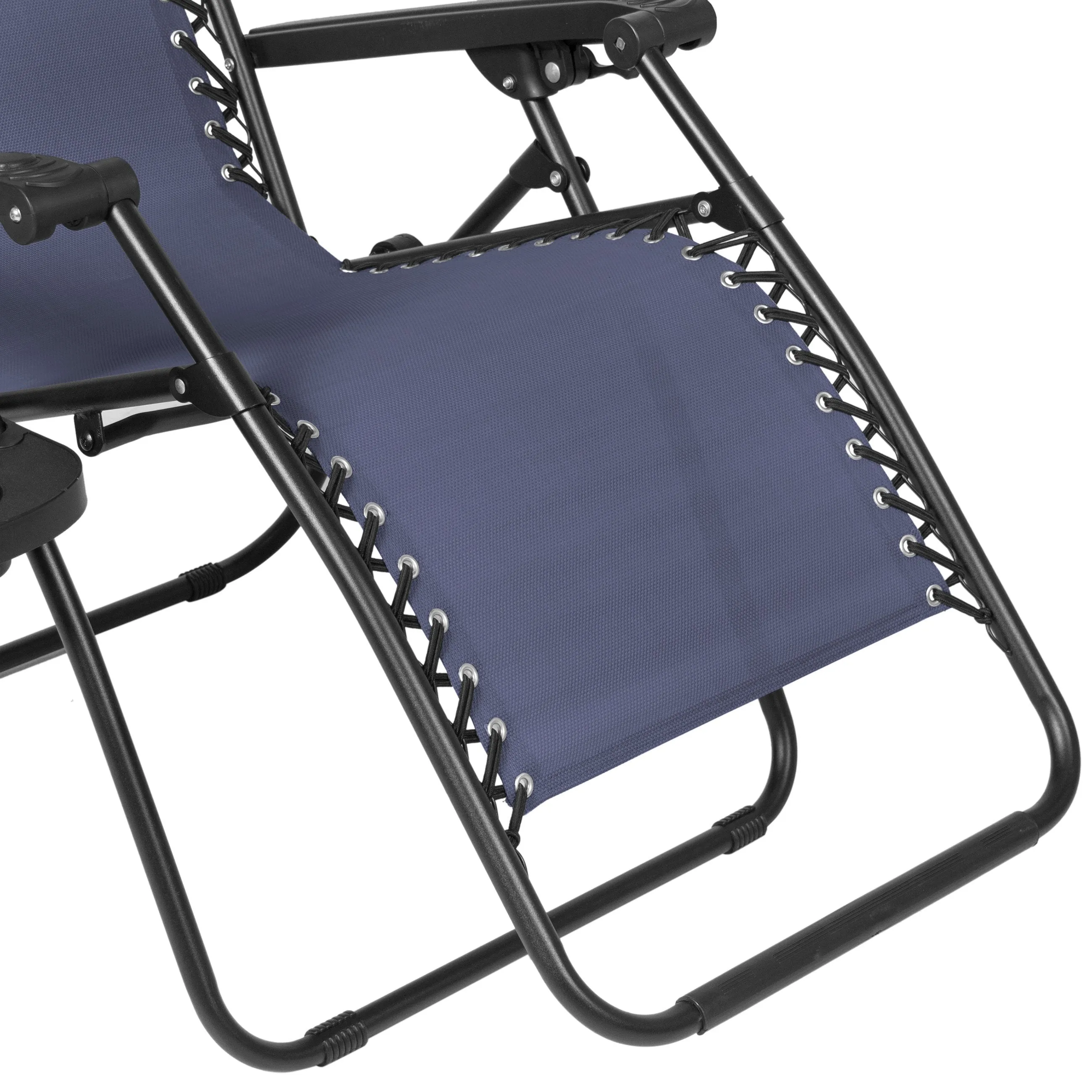Folding Zero Gravity Recliner Lounge Chair w/ Canopy, Cup Holder