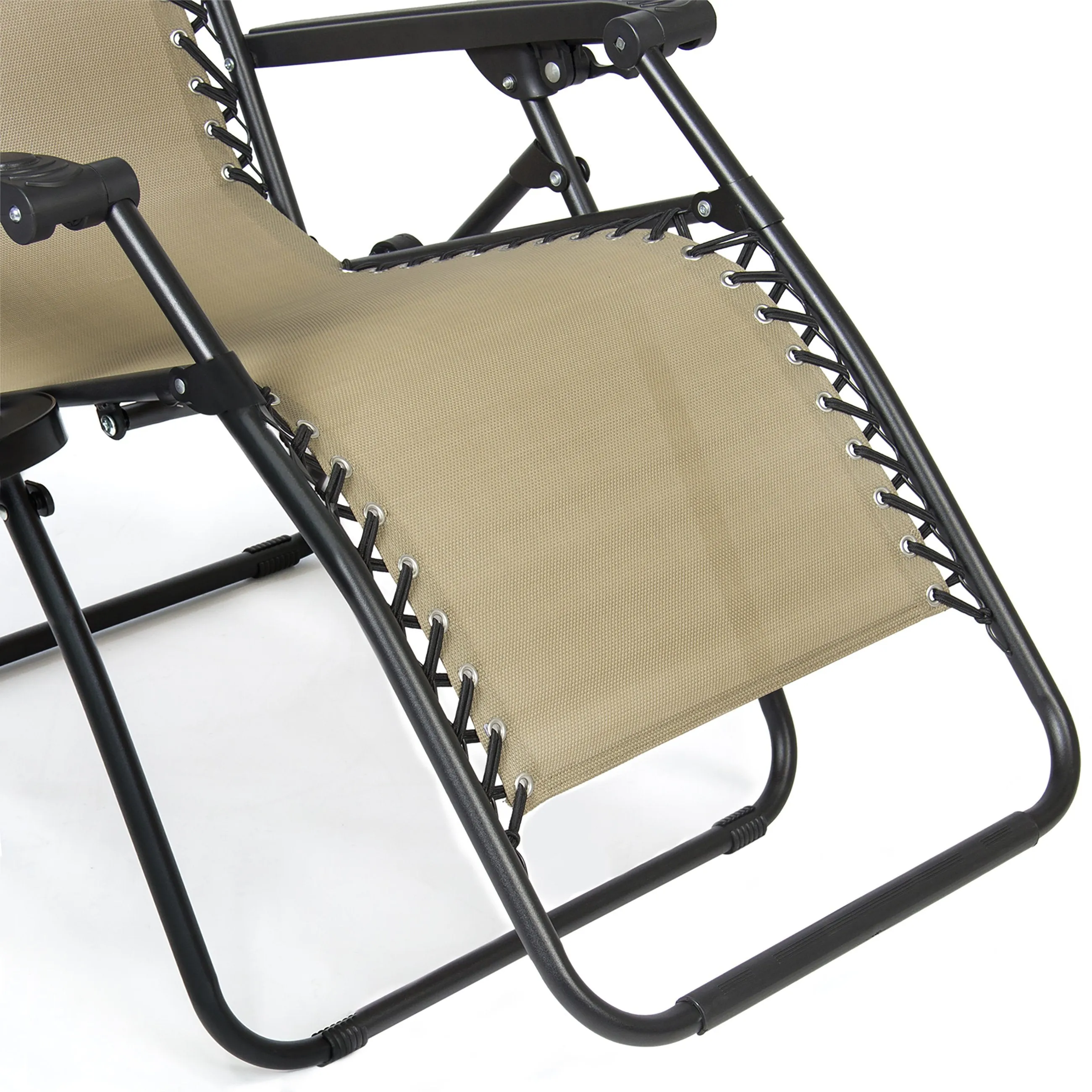 Folding Zero Gravity Recliner Lounge Chair w/ Canopy, Cup Holder