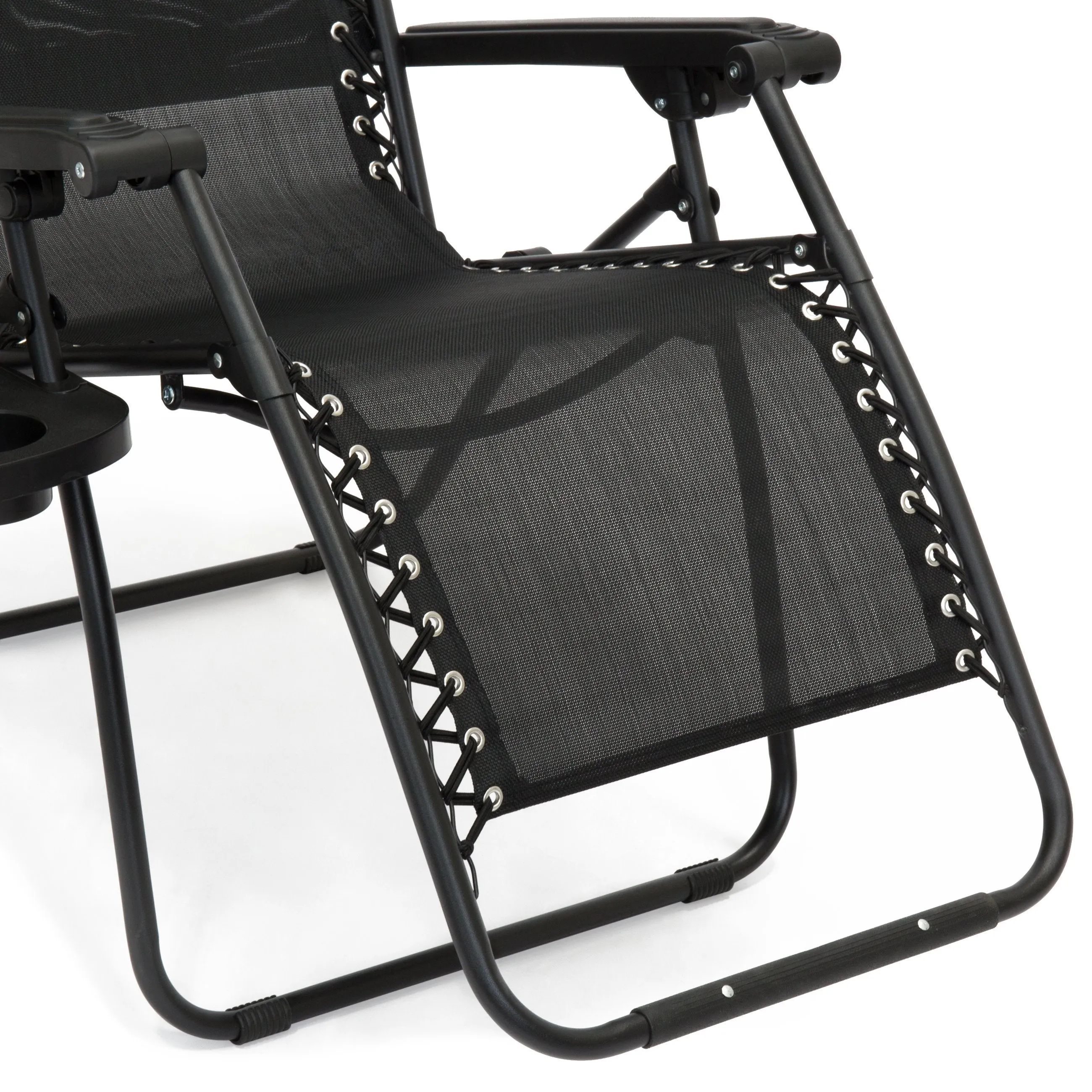 Folding Zero Gravity Recliner Lounge Chair w/ Canopy, Cup Holder