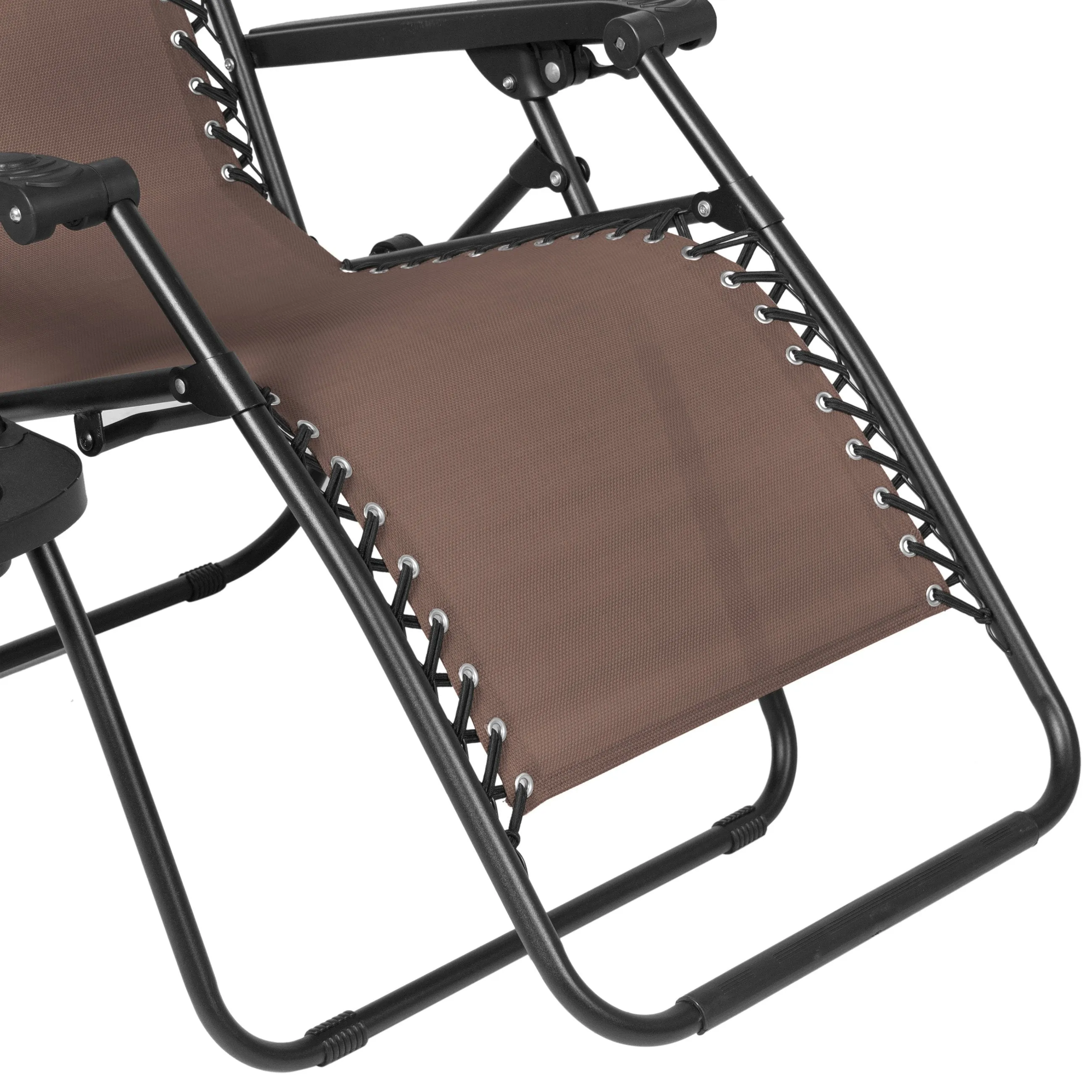 Folding Zero Gravity Recliner Lounge Chair w/ Canopy, Cup Holder