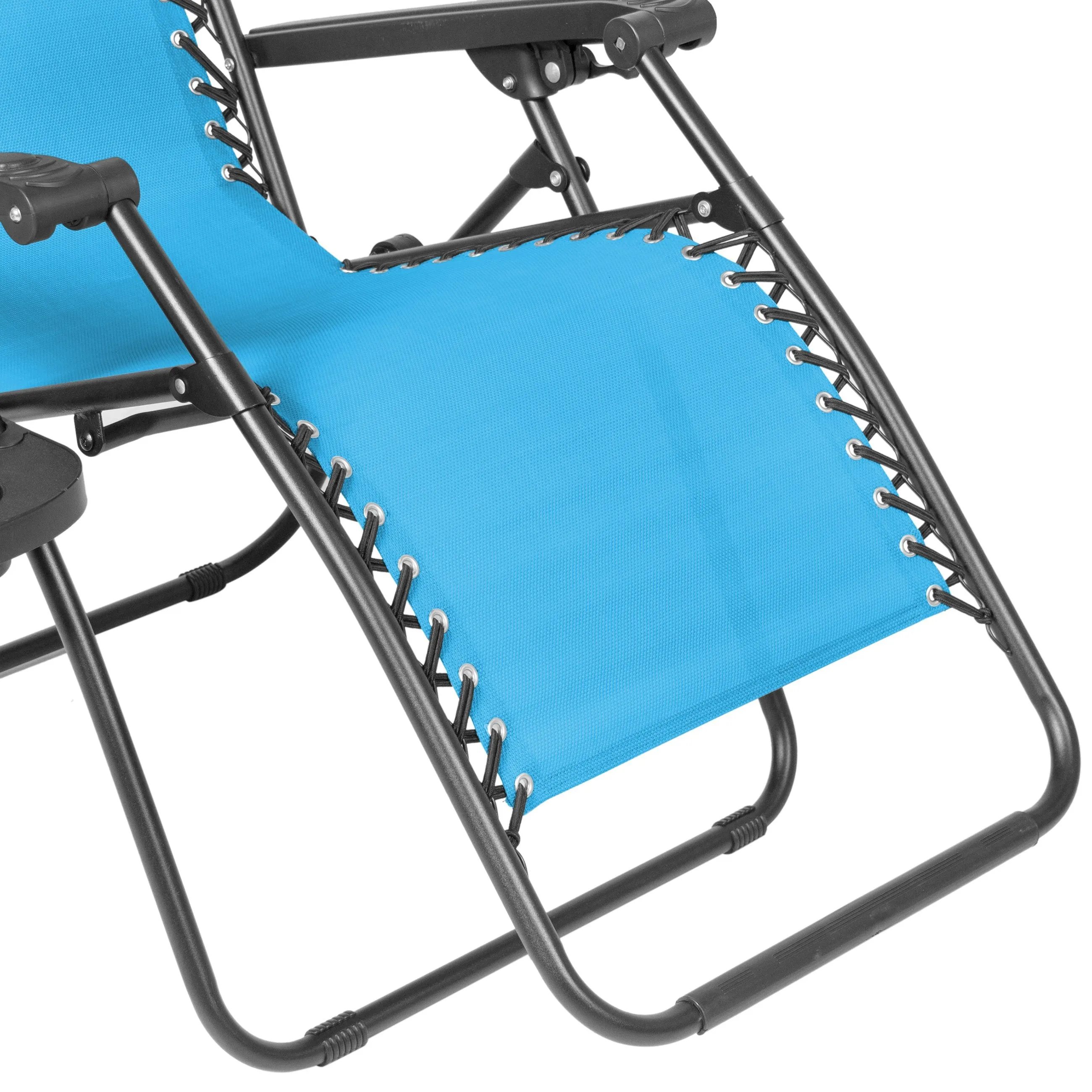 Folding Zero Gravity Recliner Lounge Chair w/ Canopy, Cup Holder