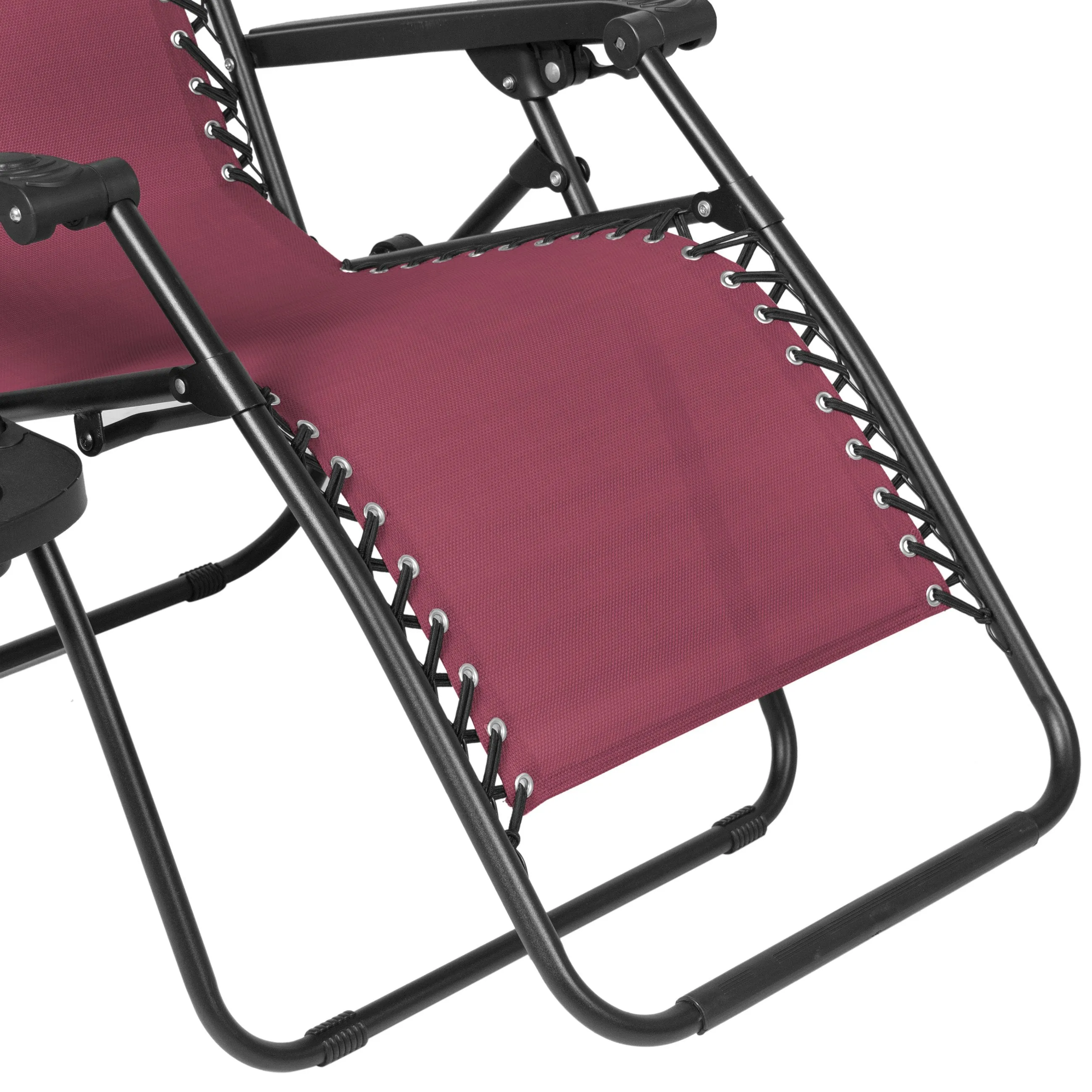 Folding Zero Gravity Recliner Lounge Chair w/ Canopy, Cup Holder