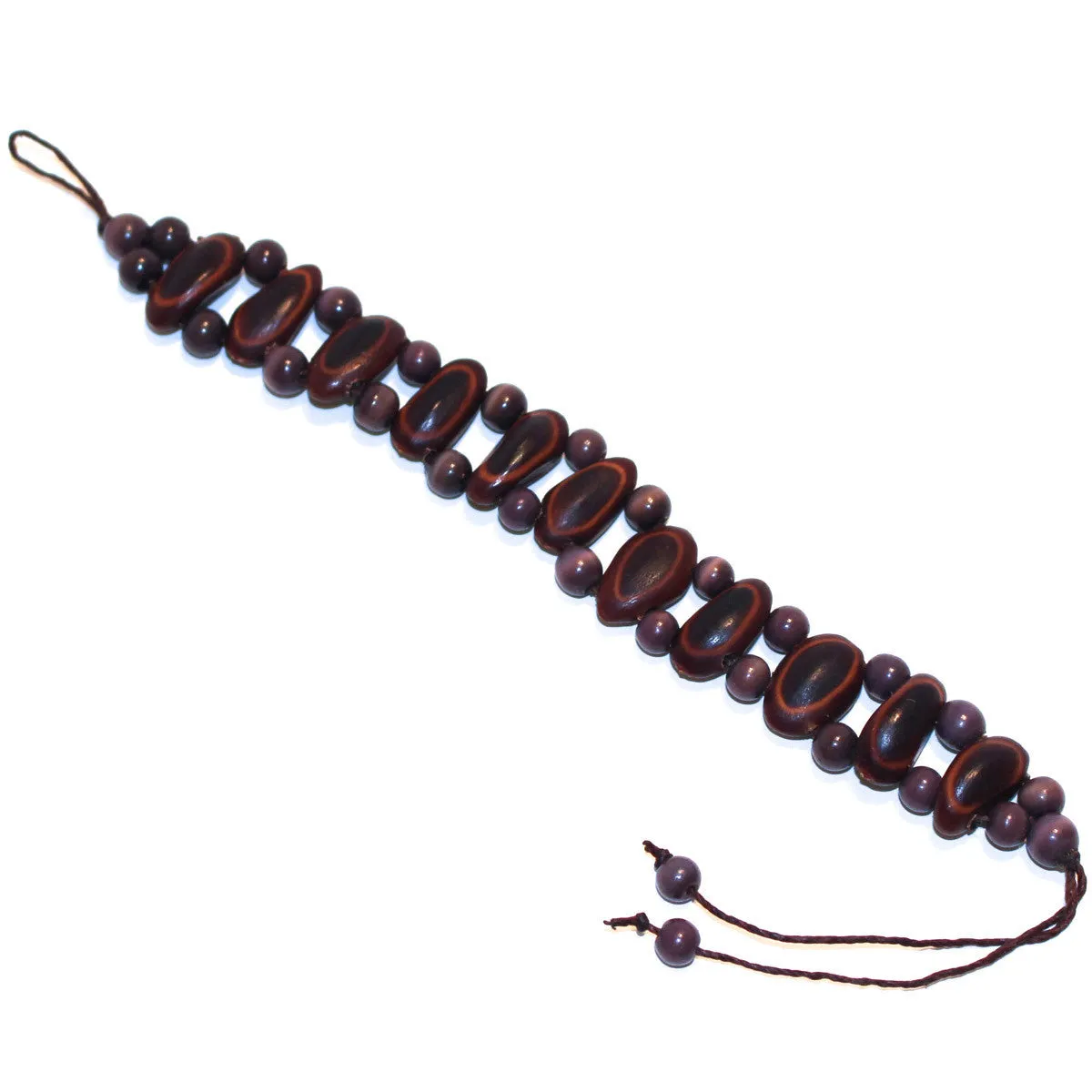 Guanacaste Rainforest Seed and Lavender Crystal Bracelet - Natural Artist