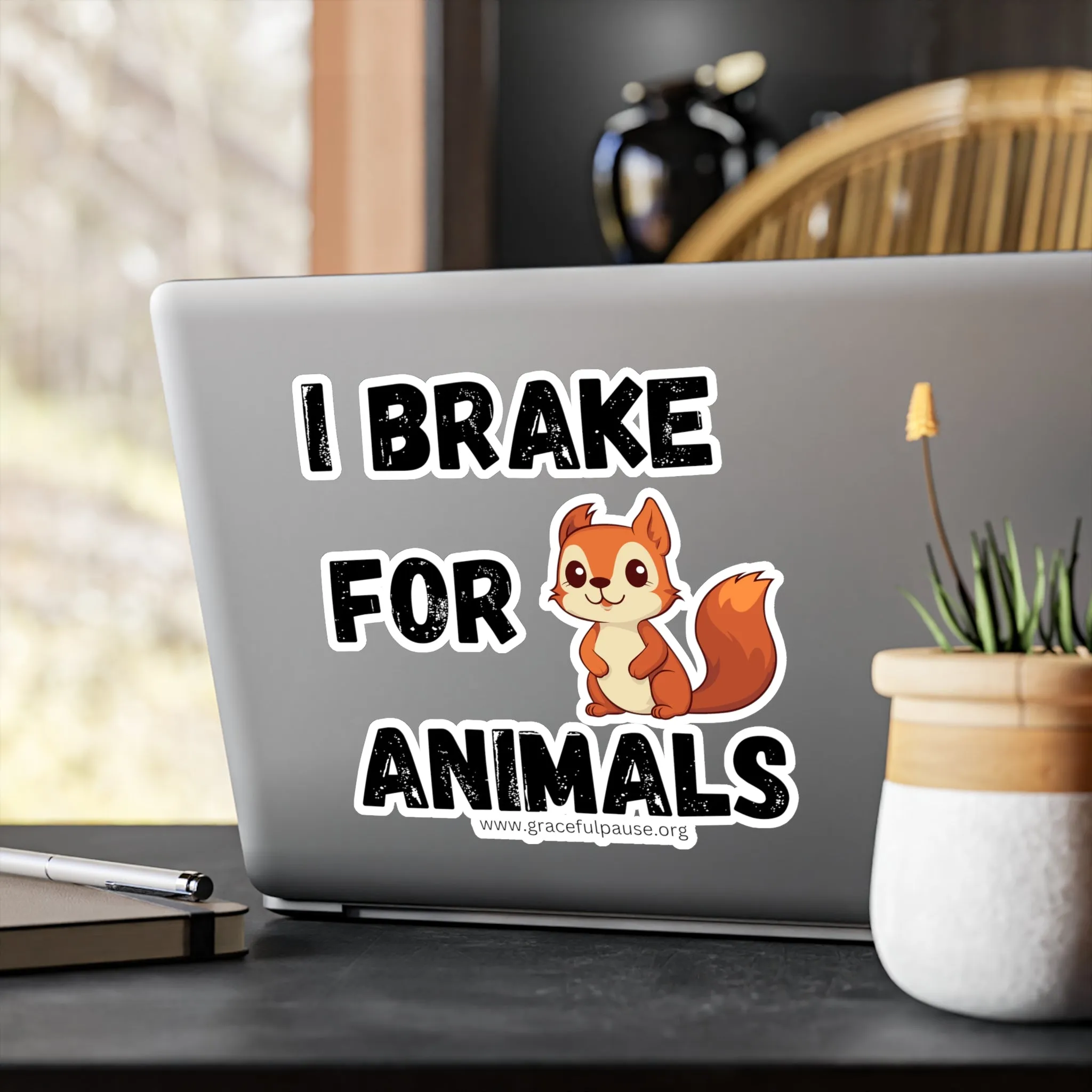 I brake for animals - Kiss-Cut Vinyl Decals
