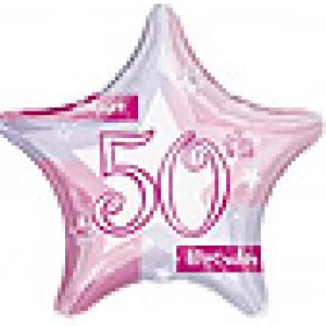 Pink Shimmer 50 Birthday Balloon Gift