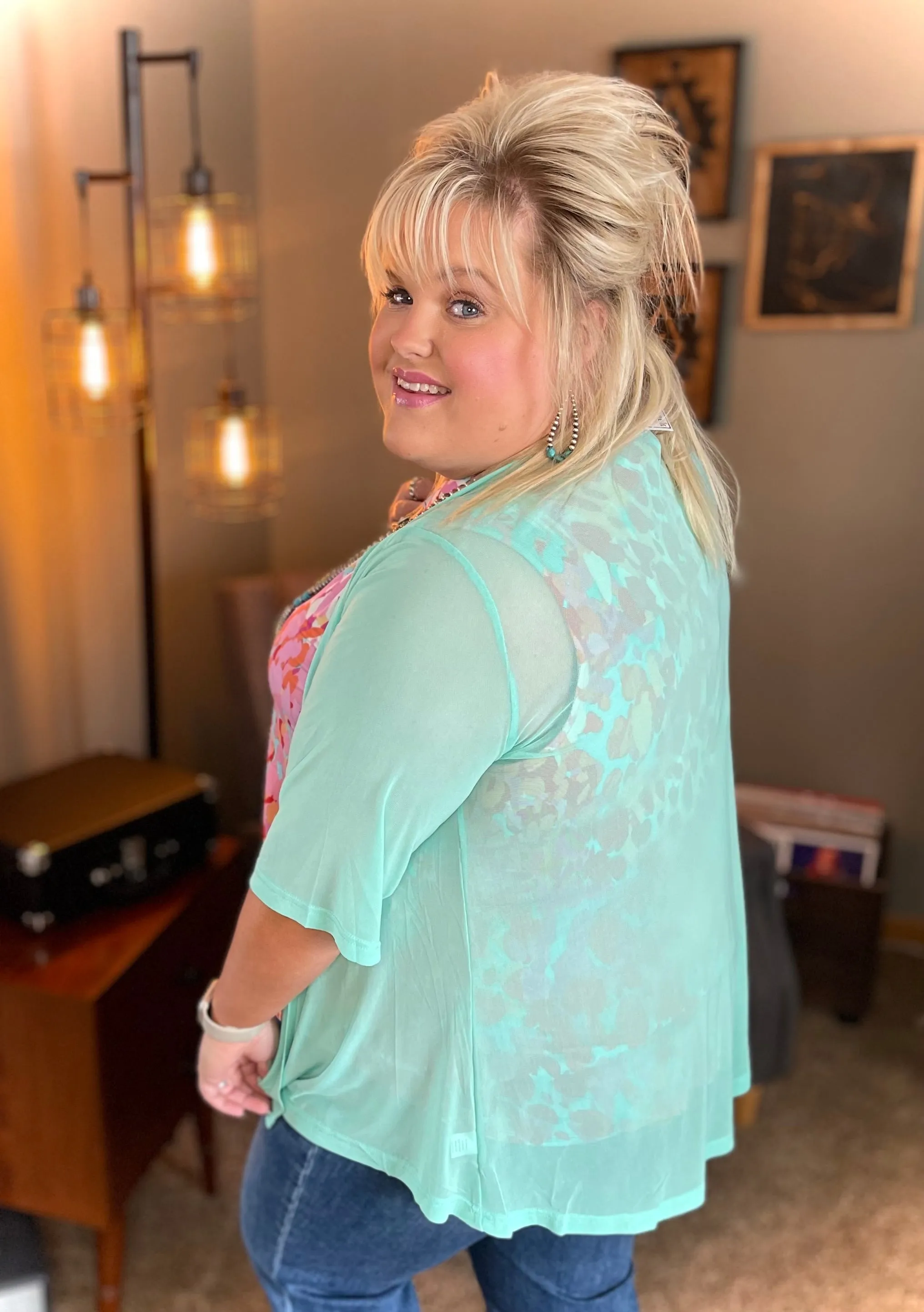 "Aqua Kreek" One Size Cardigan
