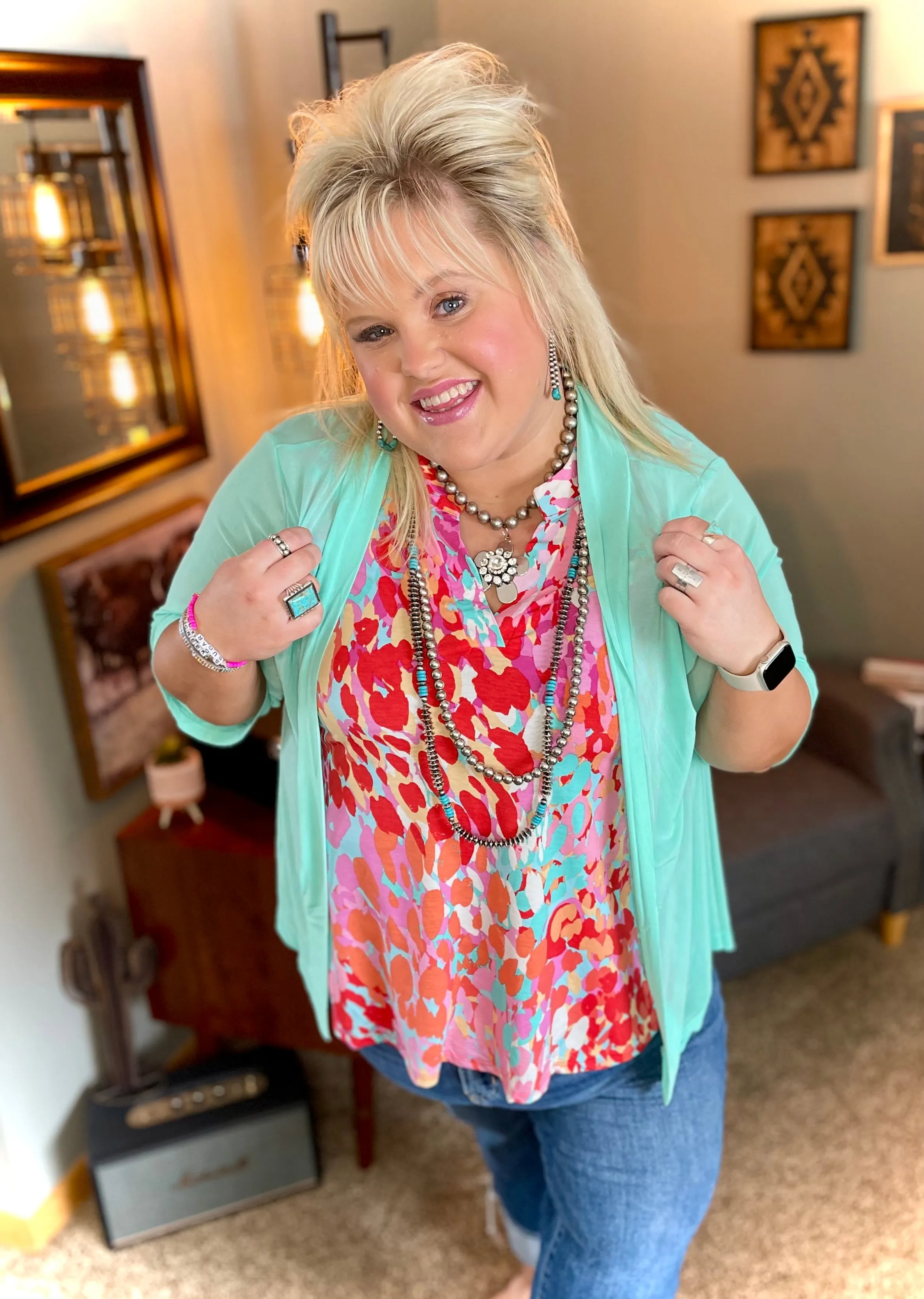 "Aqua Kreek" One Size Cardigan