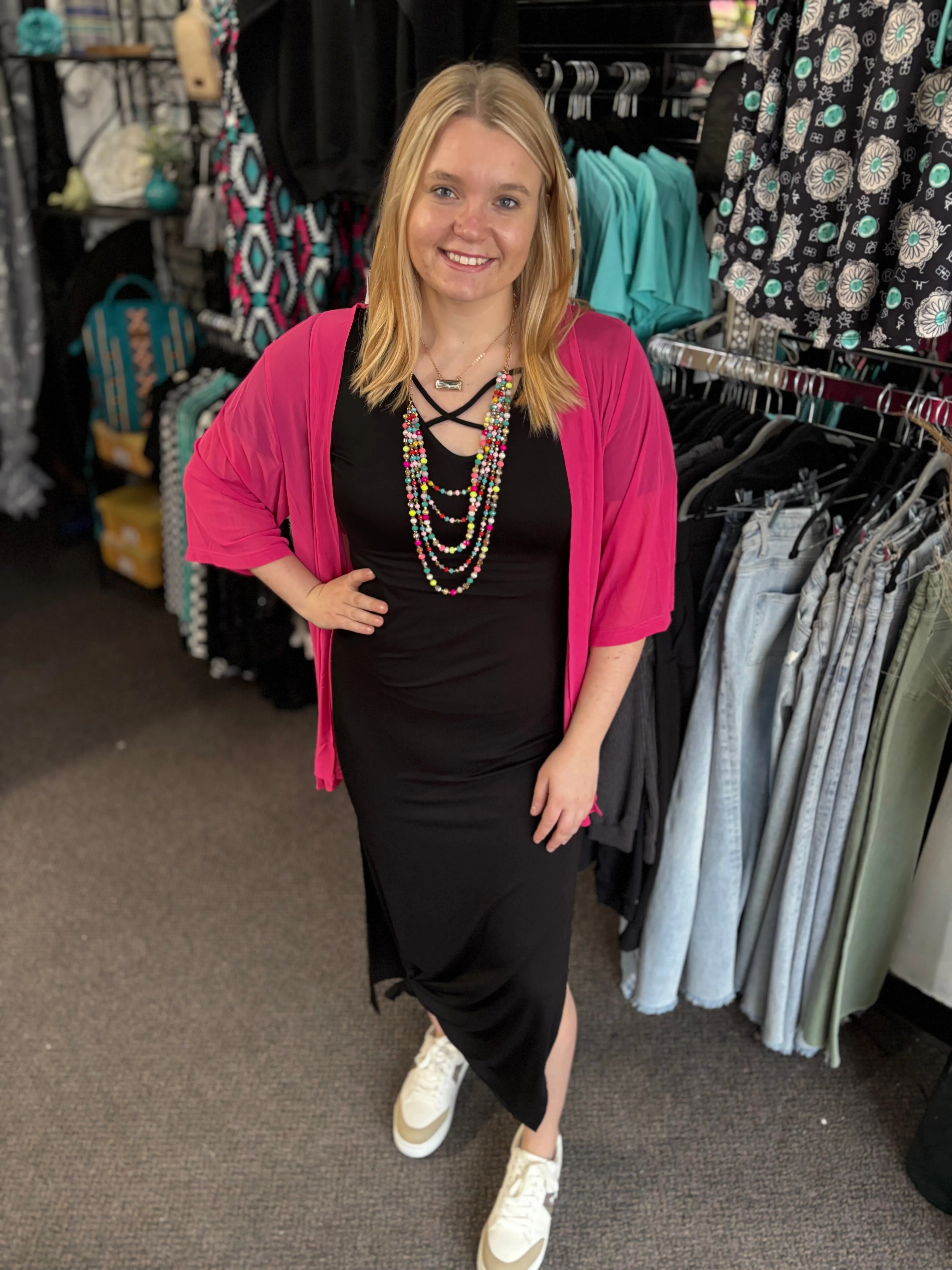 "Rosa Kreek" One Size Mesh Cardigan