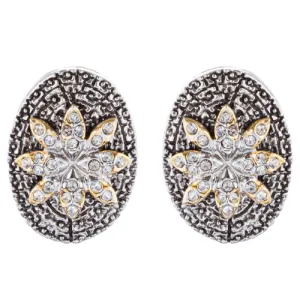 Sophisticated Classic Gorgeous Two-Tone Crystal Rhinestone Earrings E990 GDSV