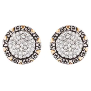 Sophisticated Classic Gorgeous Two-Tone Crystal Rhinestone Earrings E991 GDSV